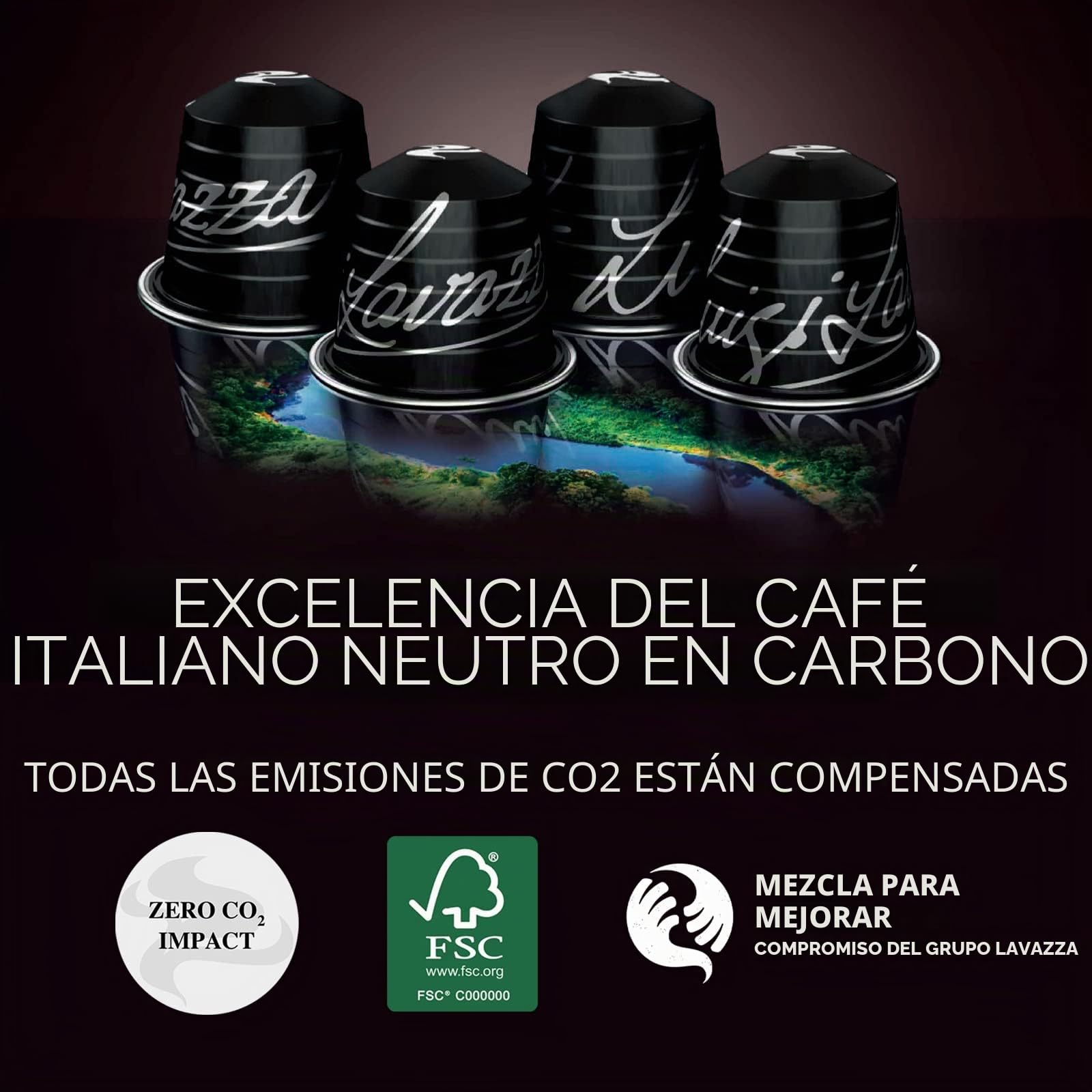 Lavazza, Espresso Maestro Dek, 100 Cápsulas de Café Descafeinado Compatibles con Máquinas Nespresso*, Notas de Frutos Secos y Chocolate, Arábica y Robusta, Intensidad 7, Tueste Medio, Amazon Exclusive | Intensidad 7/13, con notas de avellana, arábica y ro
