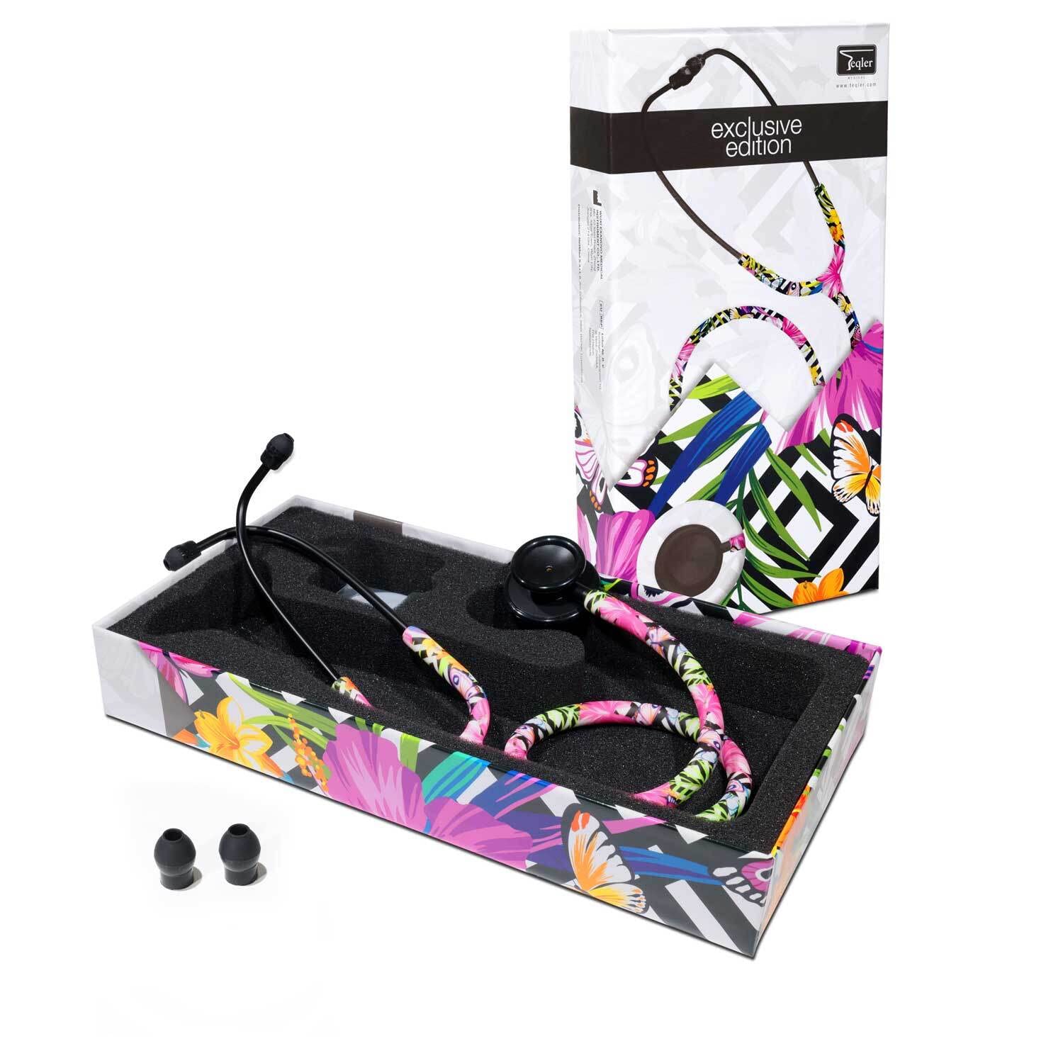 Teqler Doppelkopf-Stethoskop ''exclusive edition'' Blumen Design