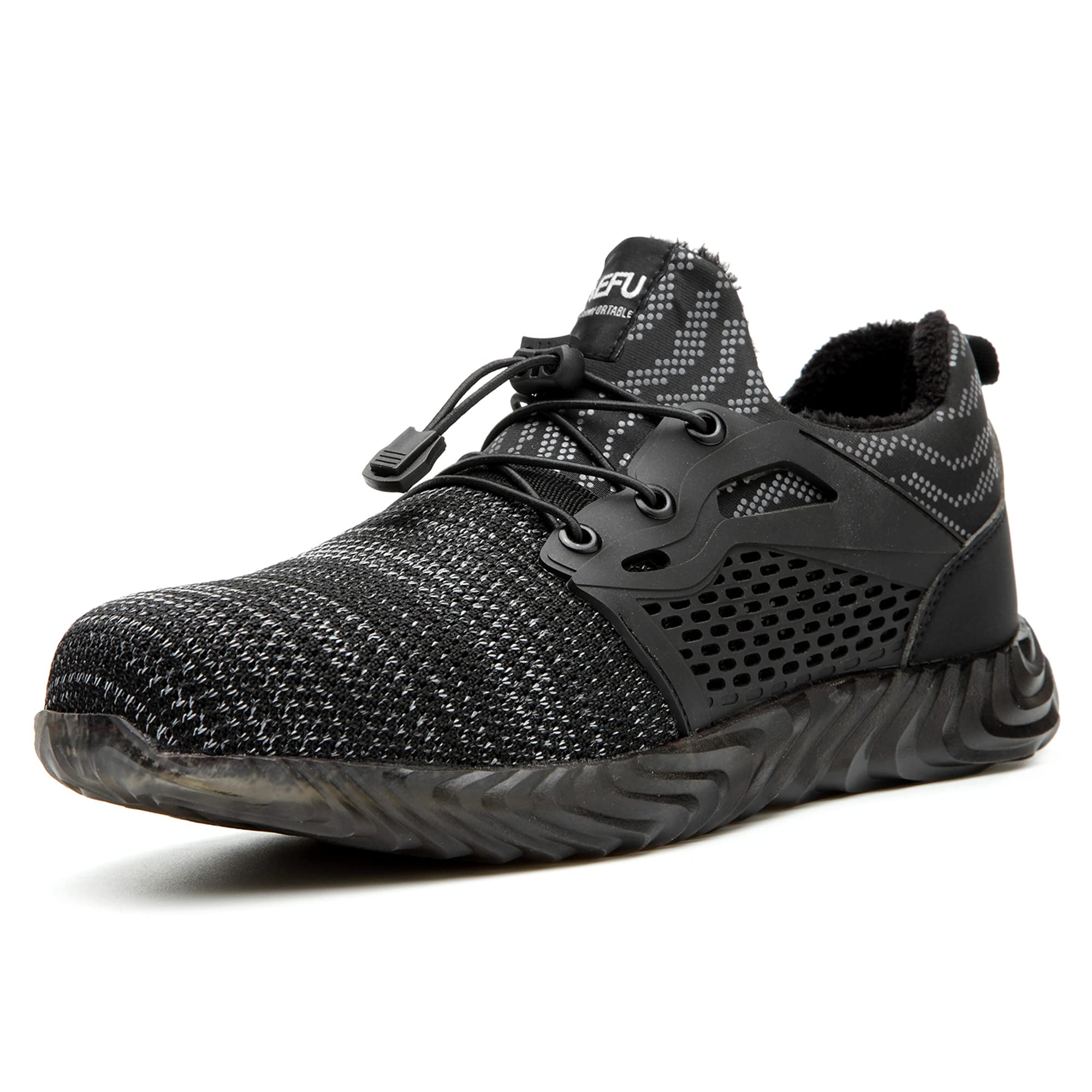 ZSDZSZ Winter Safety Trainers Men Women Steel Toe Cap Work Shoes Warm Fur Lined Safety Shoes