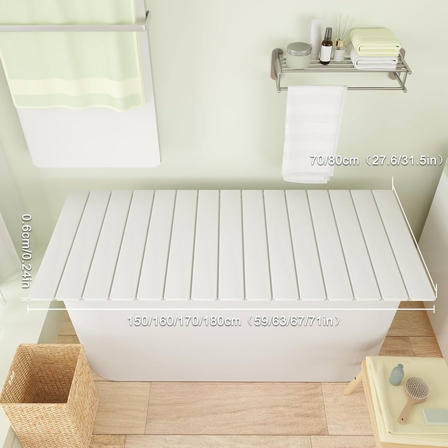 Bathtub Cover Foldable Bathtub Board Waterproof Dustproof Bathtub Tray Insulation PVC Bathtubs 70 X170/75 X170