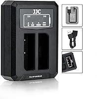 Vista 1 de Cargador de batería dual USB para Fujifilm NP-95 FinePix X100 X100S X-S1 X30 X100T FinePix Real 3D W1 FinePix F31fd FinePix F30 y Ricoh DB-90 GXR