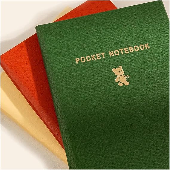 Motivational Notebook 3pcs 40 Sheets Bronzing Portable Pocket Notebook for Daily Life Plan Art Inspiration Record Office Students Supply(B)