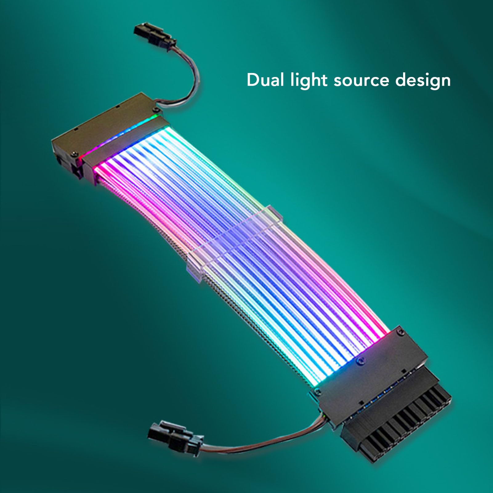 Garsent ARGB Power Extension Kabel, 24 Pin Bunte Beleuchtung Synchron ärmel Kabel für Computer Gehäuse, 41 Stück Kupferdraht, aus Gezeichnete Leitfähig Keit, Plug and Play