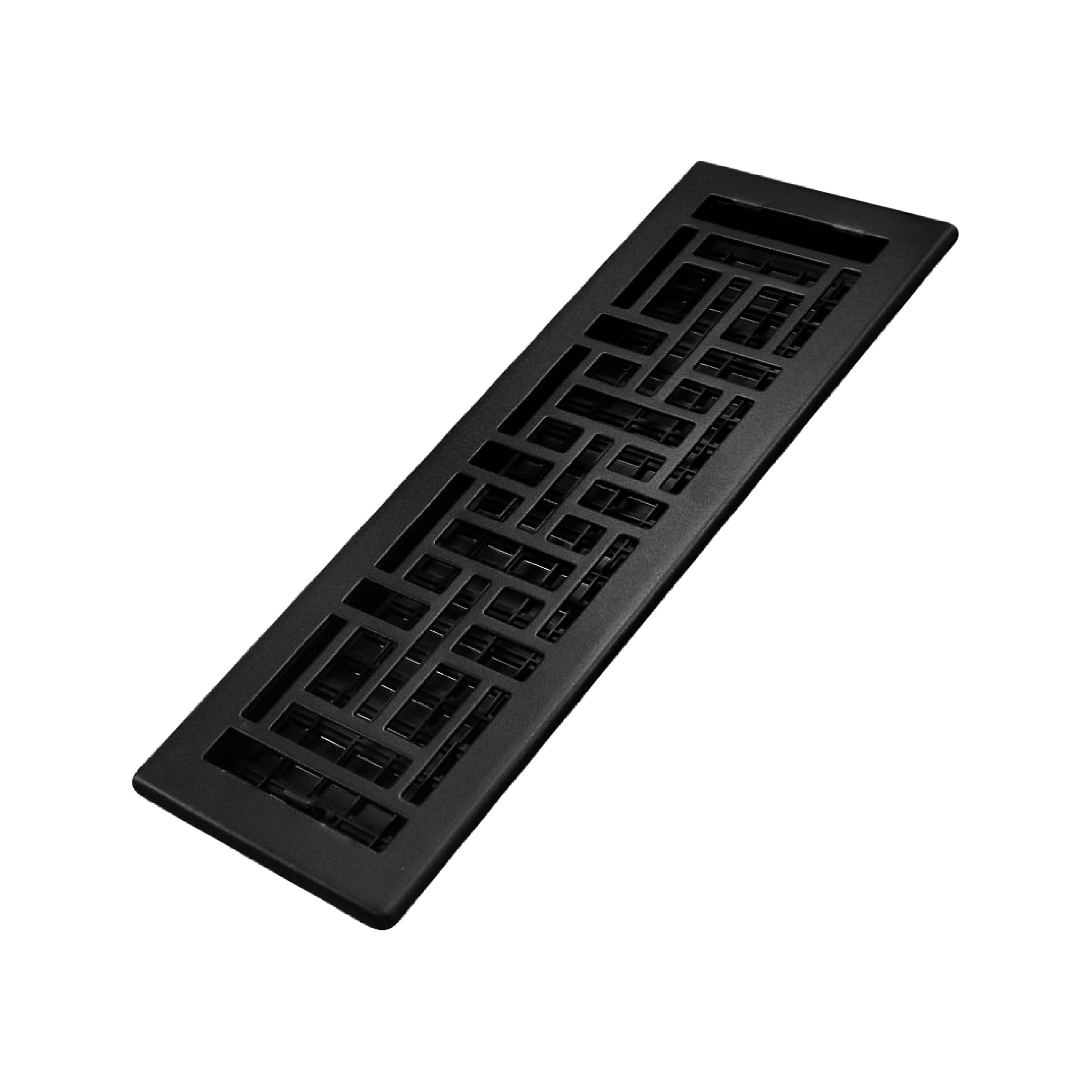 Decor Grates AJH414-BLK Oriental Floor Register, 4x14 Inches, Textured Black, Textured Black Finish