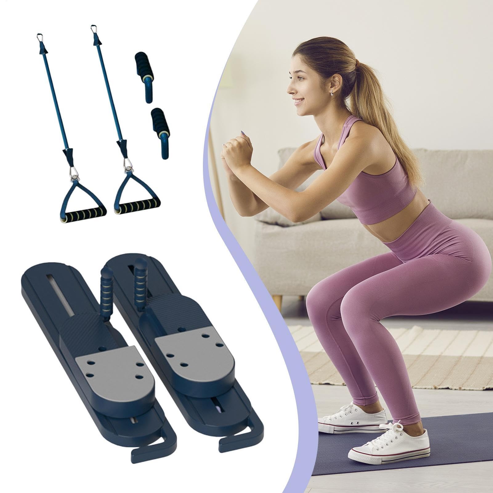 Dispositivo per pilates per allenamento a casa, tavola pieghevole per pilates, dispositivo fitness per allenamento addominale e equilibrio, sport, dopo il parto e anziani