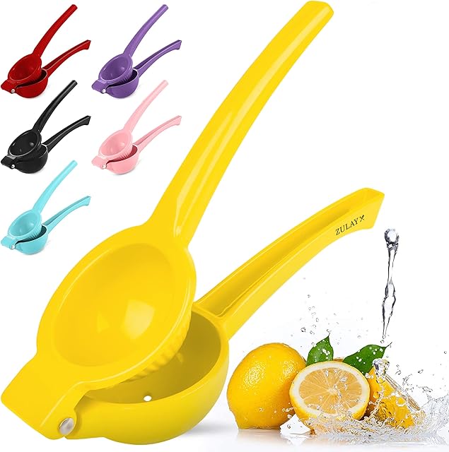 Zulay Premium Quality Metal Lemon Squeezer, Citrus Juicer, Manual Press for Extracting the Most Juice Possible