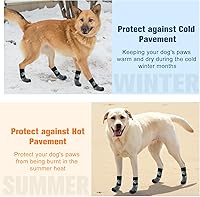Vista 60 de BEAUTYZOO 6 calcetines para perros para evitar lamer las patas, zapatos antideslizantes para suelos de madera dura en pavimentos calientes, botas
