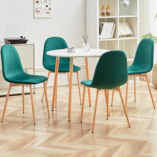 Miniatura 6 de Bstyjqxh Juego de 4 sillas de comedor de terciopelo, sillas de comedor modernas de mediados de siglo, sillas de cocina tapizadas, sillas decorativas