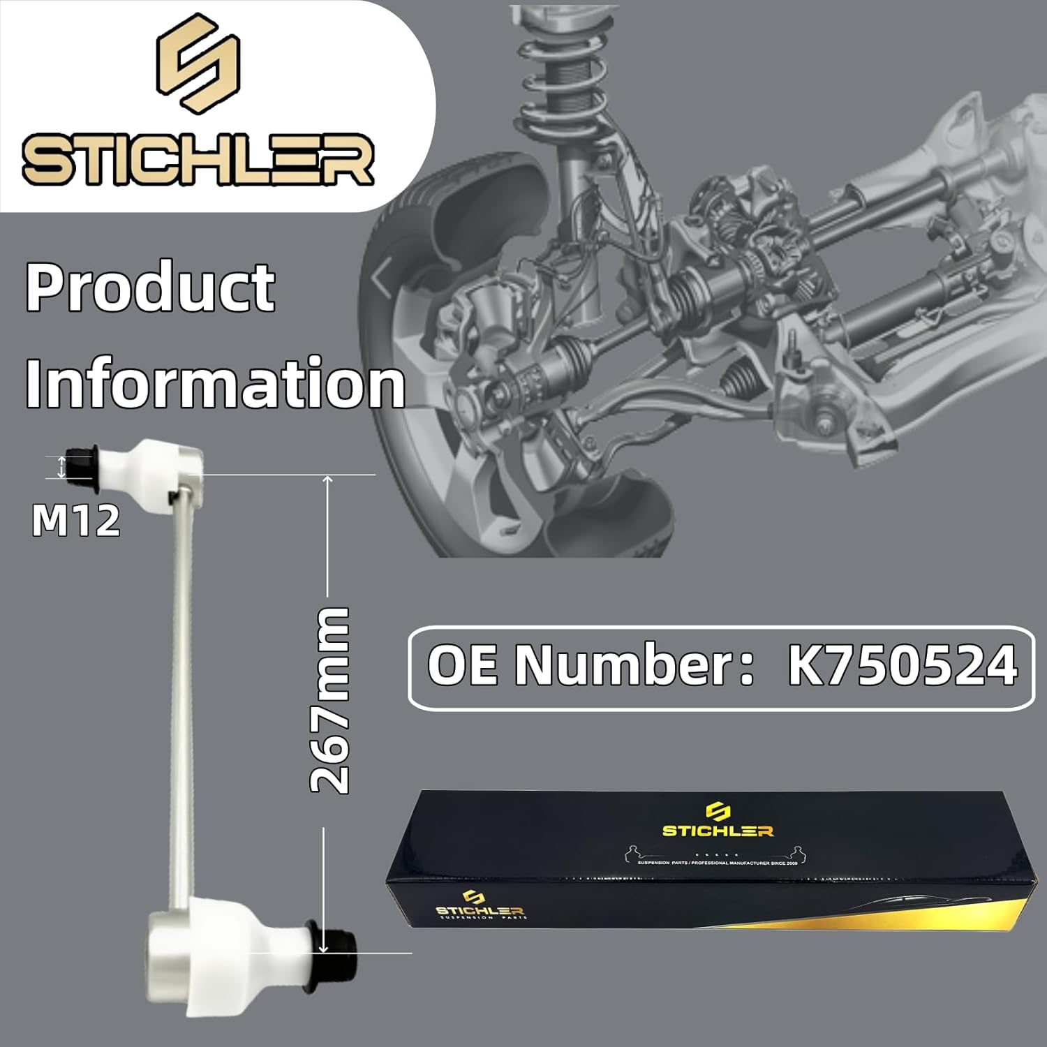 K750524 Front Sway Stabilizer Bar Link Drop Kit 2 Pcs Left Right Automotive Replacement For 2010-2013 Hyundai Tucson 2011-2013 Kia Sportage 548303U000 548303W300