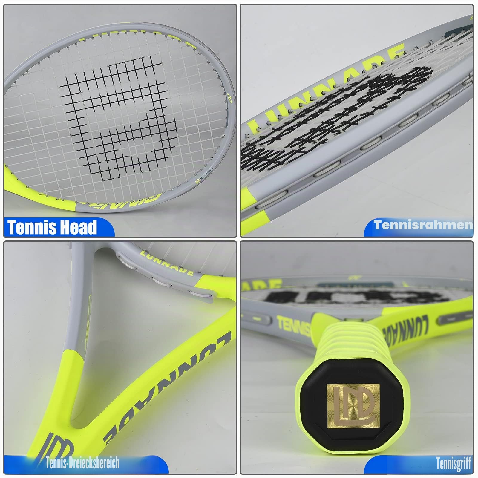 27 Zoll Tennisschläger für Erwachsene, 2 Tennisschläger mit Hülle,Geeignet für Damen Herren Anfänger und Fortgeschrittene
