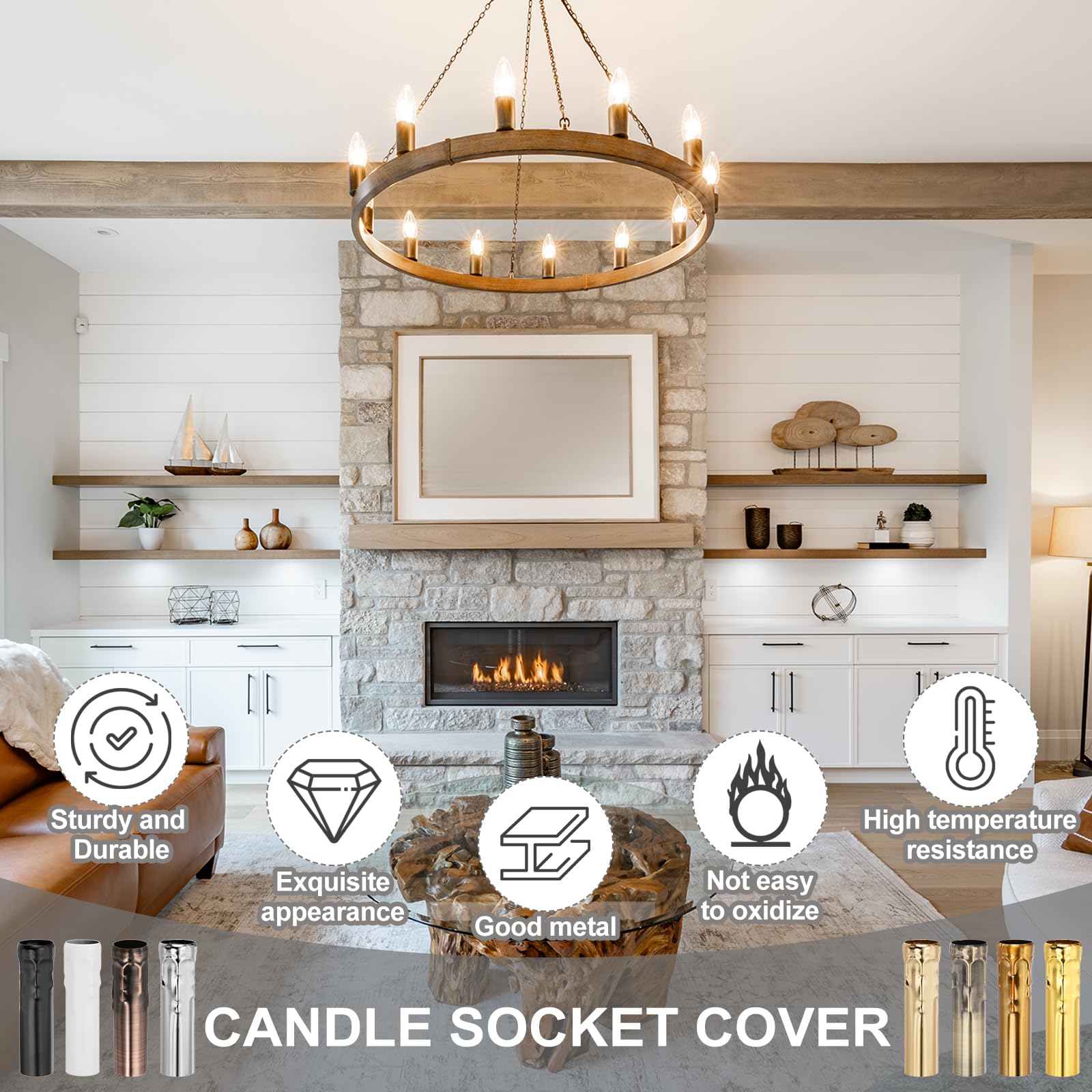 PATIKIL 3.94" Tall Candle Covers Sleeves - Image 3