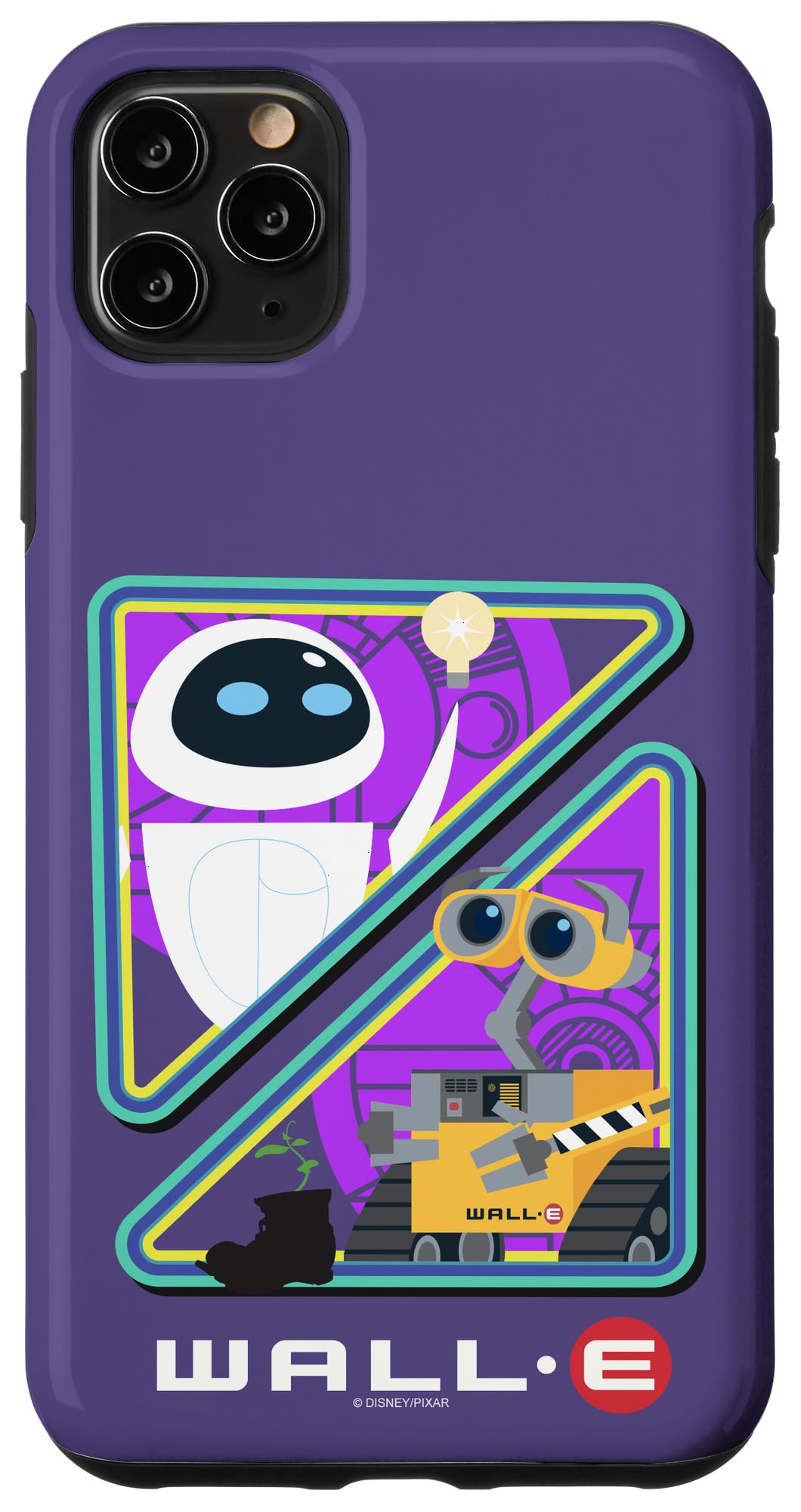 Coque iPhone 11 Pro Max Disney Pixar Wall-E et Eve Coque Violette Split Design - 4