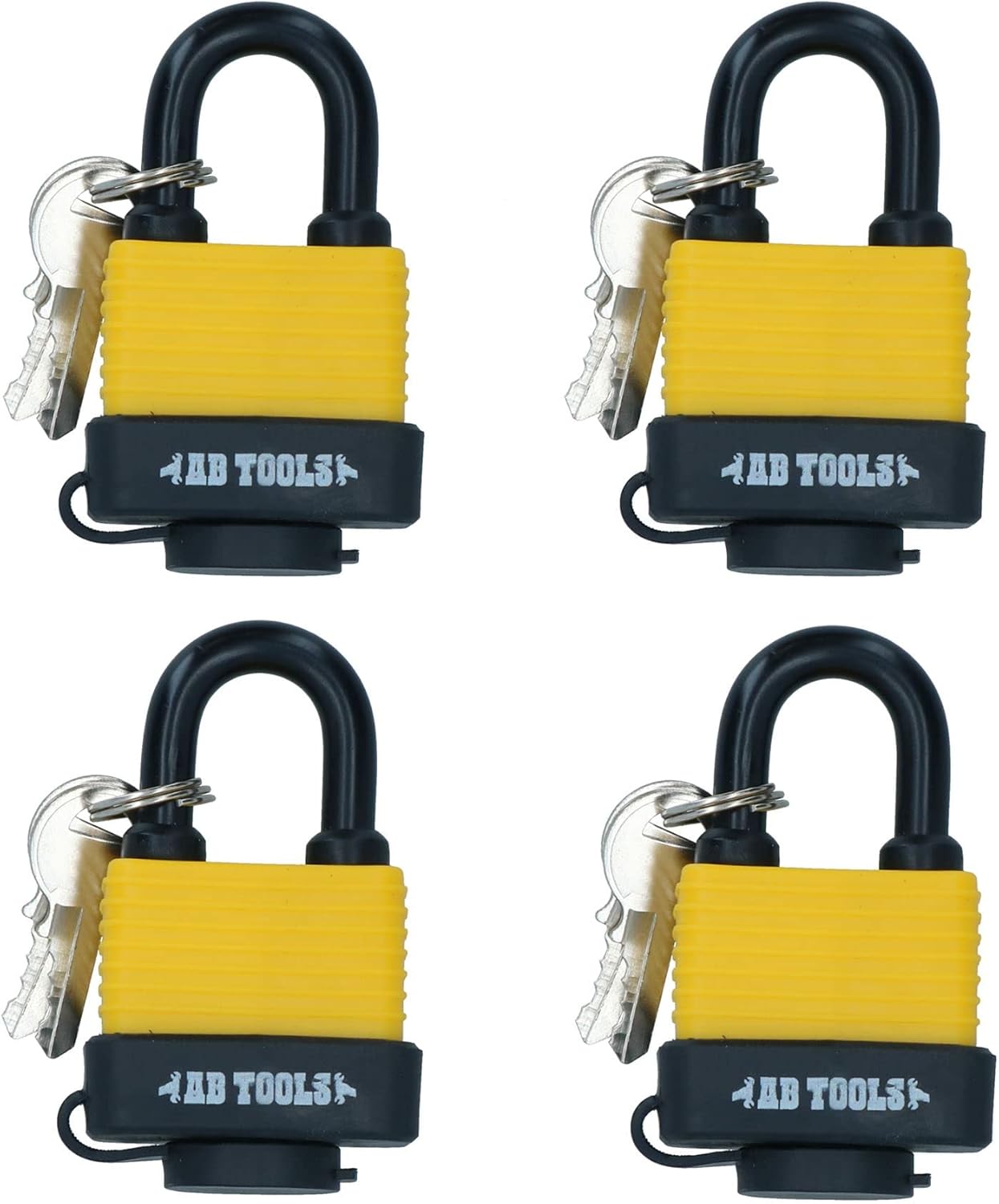 4 Keyed Alike 40mm Water Resistant Waterproof Padlocks 4 Locks 8 Keys