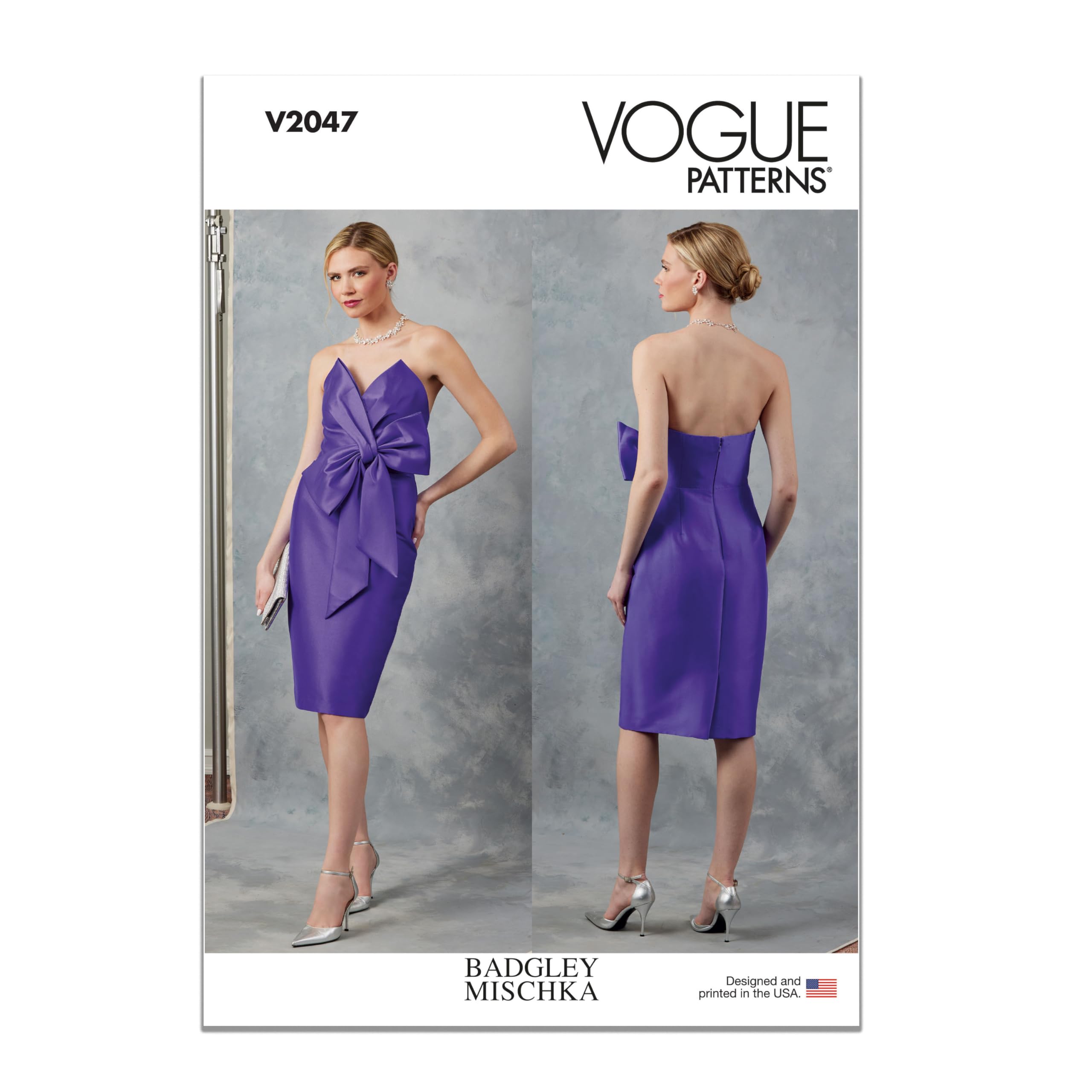 Amazon.com: Vogue V2047B5 Misses' Close-Fitting Strapless Evening Dress  Sewing Pattern Packet by Badgley Mischka, Design Code V2047, Sizes  8-10-12-14-16 : Arts, Crafts & Sewing
