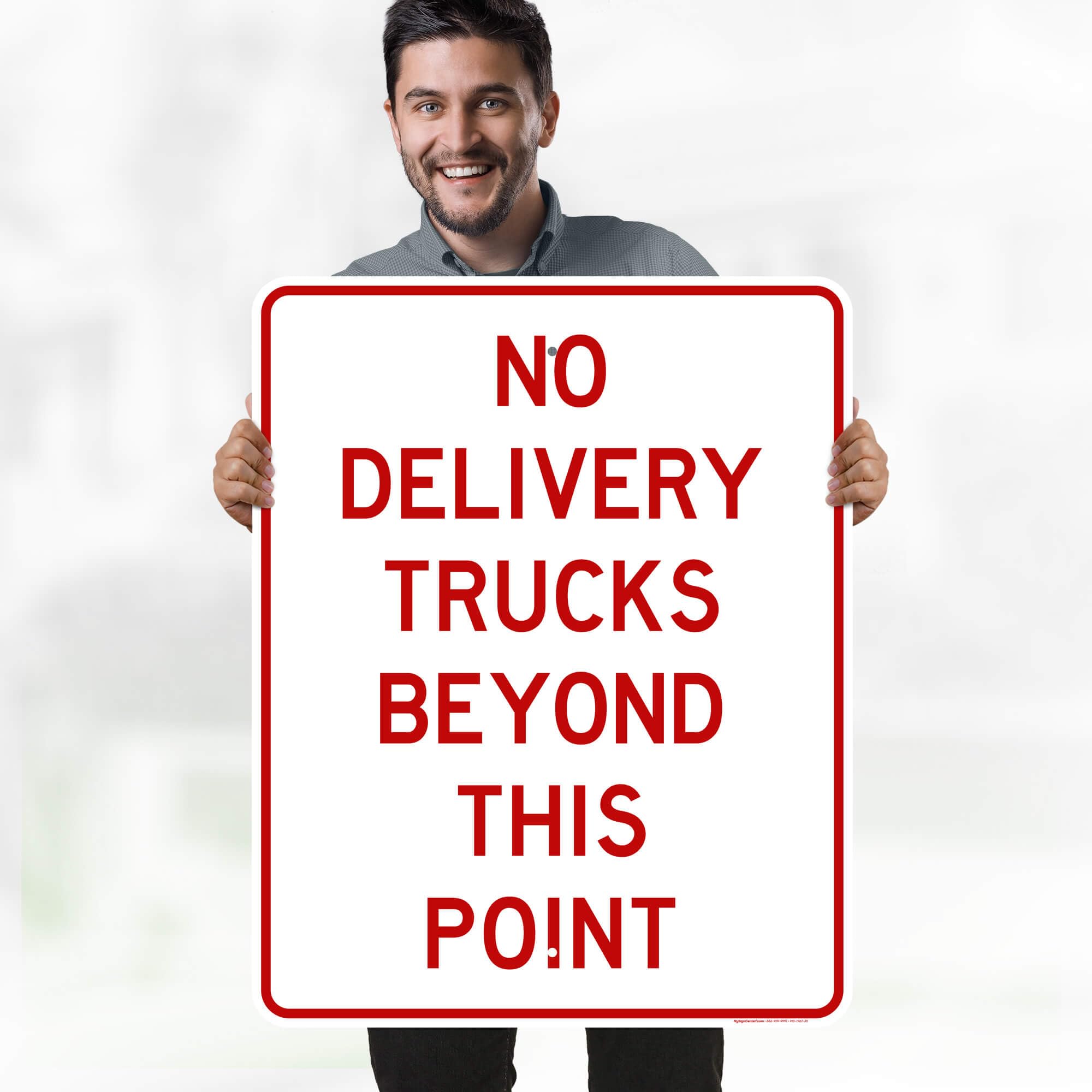 No Delivery Trucks Beyond This Point Sign, 24x30 Inches, Rust Free .063 Aluminum, Fade Resistant, Made in USA by My Sign Center