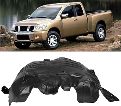 Front Left Driver Side Fender Liner Inner Panel Compatible with 2004-2015 Nissan Titan 2005-2007 Armada Wheel Liner Splash Shields Guard Replacement for 638317S200