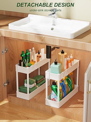 Miniatura 5 de LEHOM Carrito de almacenamiento delgado de 5.1 pulgadas, organizador de baño de 4 niveles, estantería móvil, carrito rodante, organizador deslizante