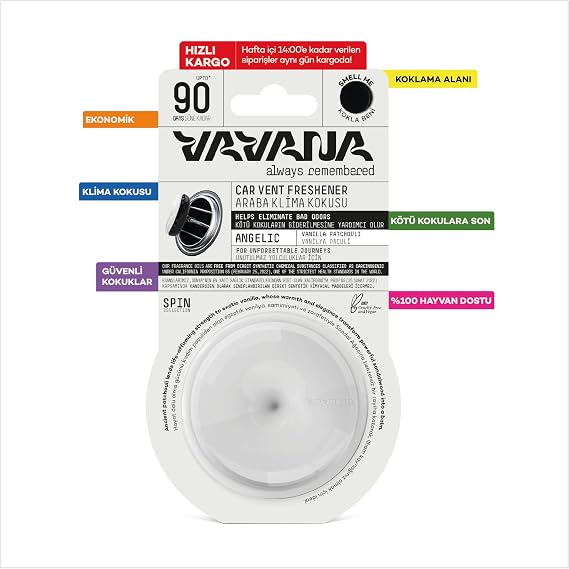 VAVANA Spin Car Air Conditioner Scent - Professional Car Scent | BPA & Liquid Free | 90 Days Effective | Set of 2 (ANGELIC & HOPEFUL)
