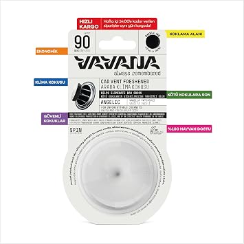 VAVANA Spin Car Air Conditioner Scent - Professional Car Scent | BPA & Liquid Free | 90 Days Effective | Set of 2 (ANGELIC & HOPEFUL)