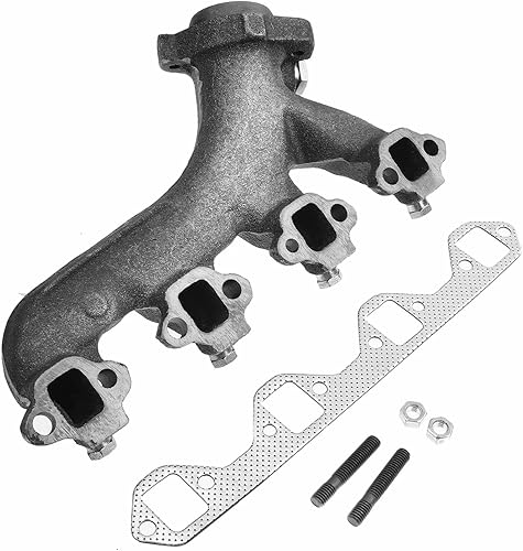 Vista 13 de A-Premium Kit colector de escape del motor del lado derecho [8Cyl 5.8L] con junta, espárragos y tuercas compatible con Ford F-150 88-96, F-250 F-350