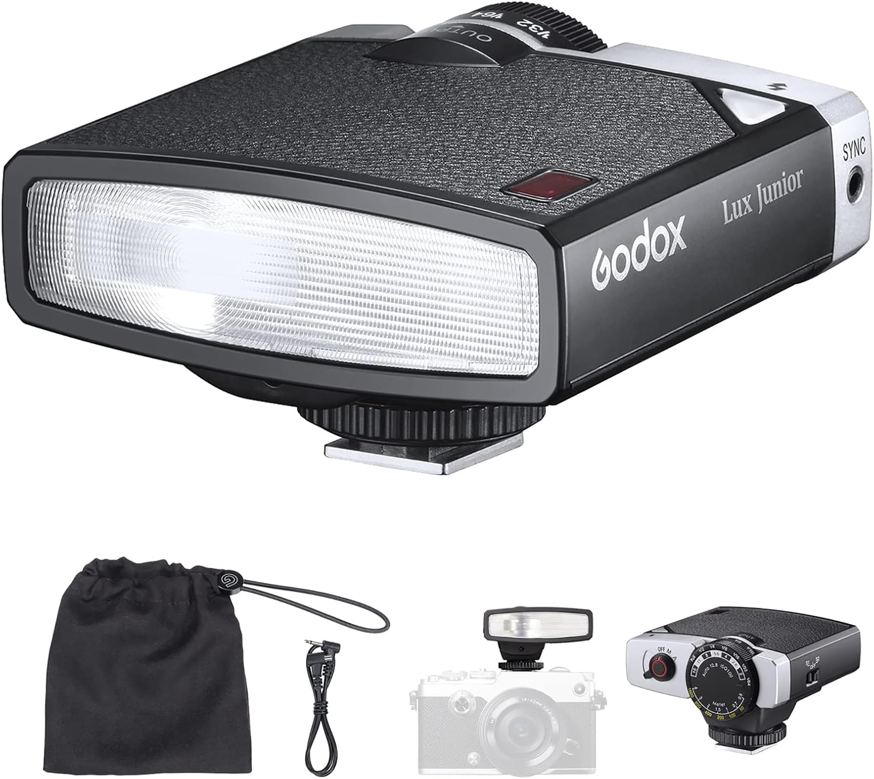 Godox Lux Junior Retro Camera Flash Speedlite,GN12 6000K±200K CCT,Auto & Manual Modes 1/1-1/64 Flash Power,28mm Focal Length,Compatible with Fujifilm Canon Nikon Olympus Sony Hot-Shoe Cameras-picture-15