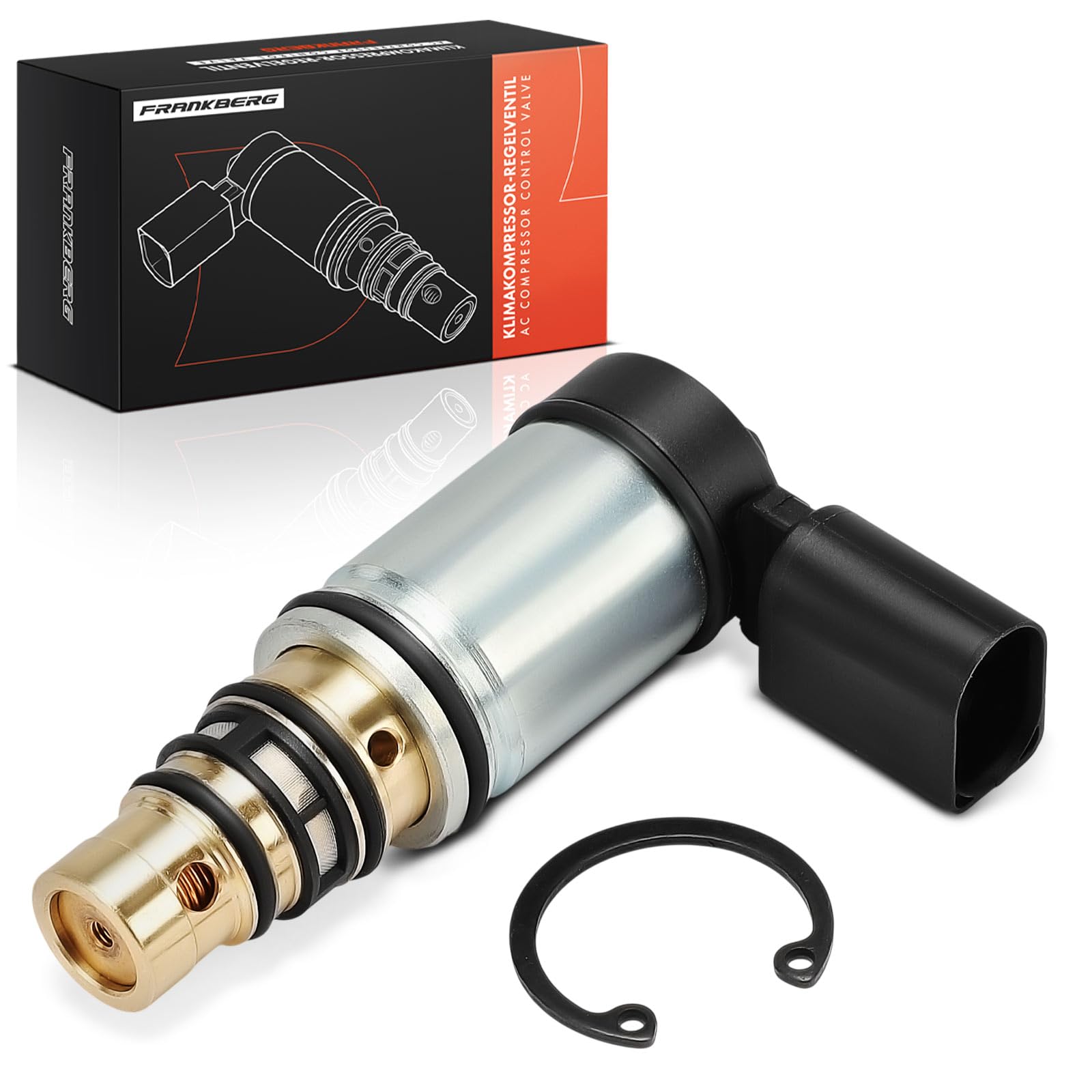 Frankberg Válvula reguladora del aire acondicionado del compresor 2 Ranuras Compatible con A1 A3 Q2 Q3 TT Beetle Golf P.a.s.s.a.t Polo S.c.i.r.o.c.c.o T.i.g.u.a.n Replace# 1K0260839
