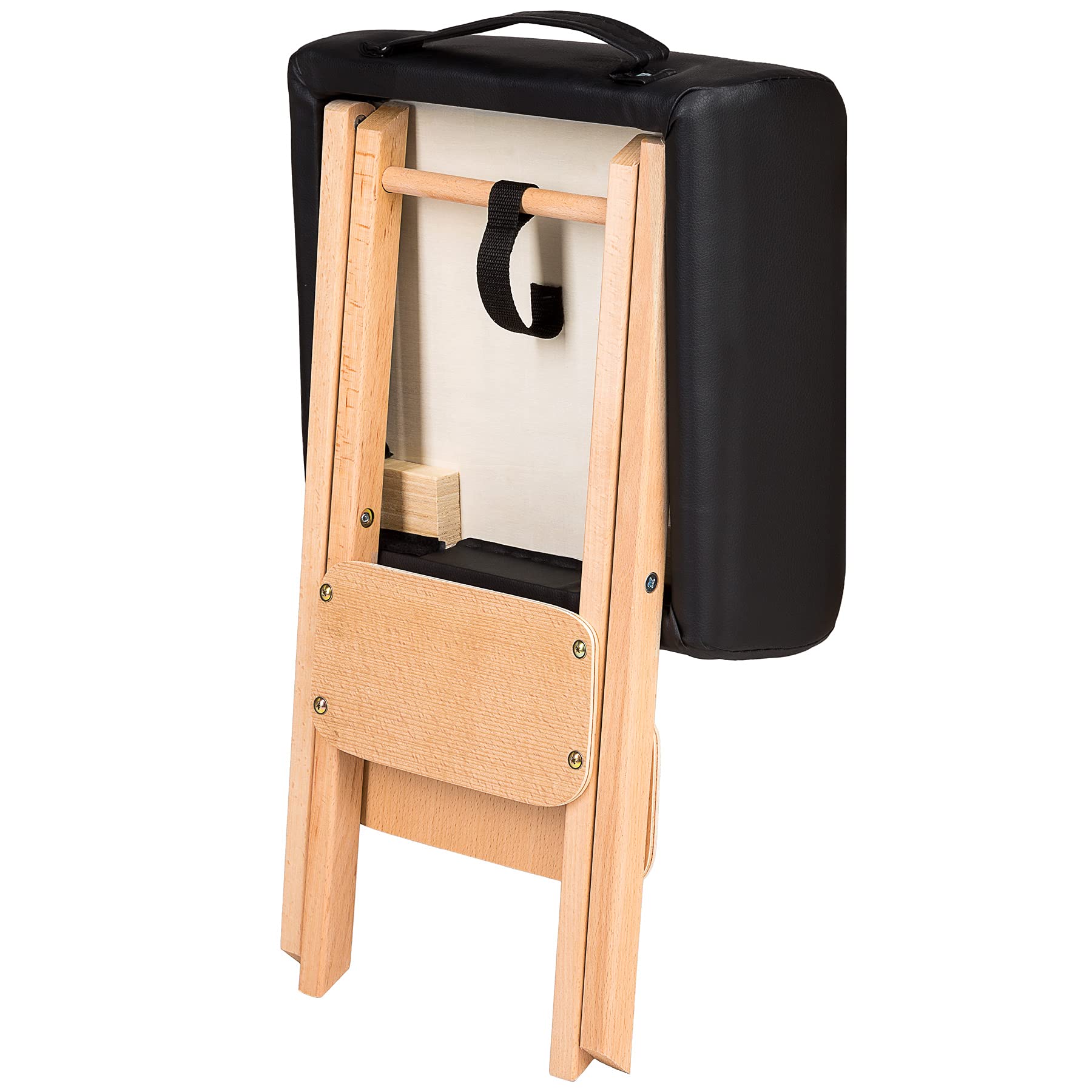 tectake® Accessori Lettino Massaggio, Sgabello Imbottito, Rullo Cilindrico, Mezzo Cilindro, Cuscino per Lettino, Rullo Fisioterapia, Cilindro per Fisioterapia - Nero