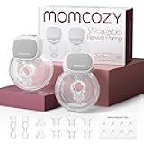 Momcozy S9 Pro Upgraded Wearable Breast Pump, Hands-Free Design with Extended Battery Life & LED Display, Double Electric Portable Pump with 2 Modes & 9 Levels, 24mm, 2-Pack, Gray