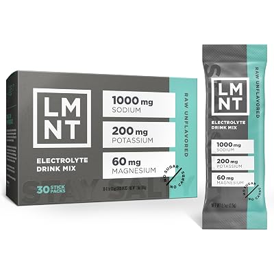 LMNT Zero Sugar Electrolytes - Raw Unflavored Salt | Drink Mix | 30-Count