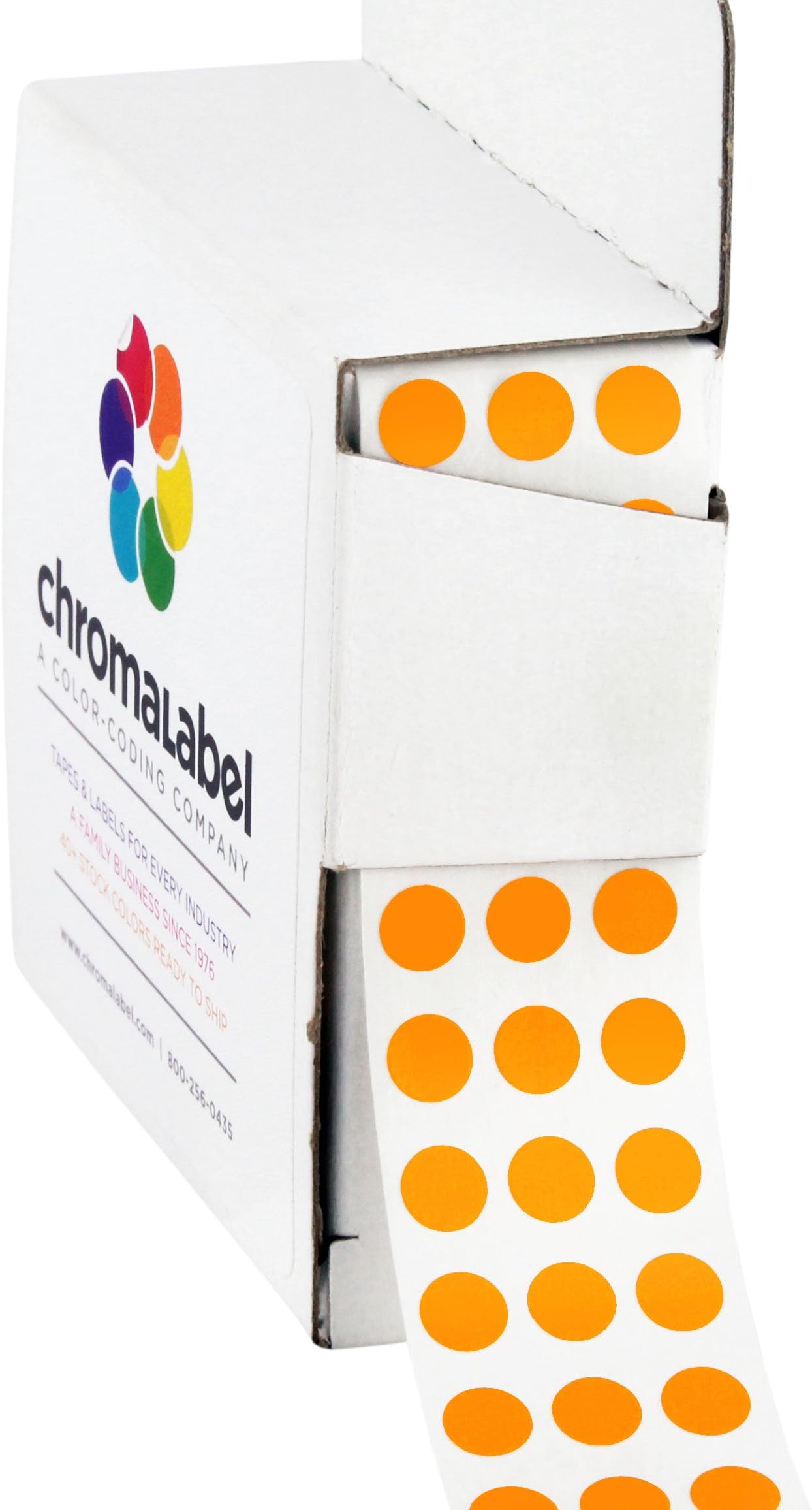 1/4 Inch Dot Stickers, Easy to Write on Colored Round Labels, Round Color Coding Labels - 1000 Sticky Dots in Dispenser Box, Orange