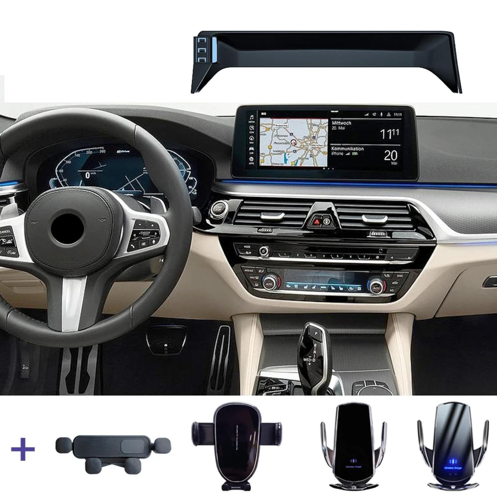 Soporte Móvil Coche para BMW Serie 6 GT G32 2021-2023, Soporte para teléfono de Coche Pantalla Multimedia Base Fija Soportes para teléfono móvil no Aptos para Volante a la Derecha