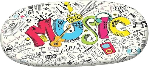 Miniatura 3 de XISUNYA Mantel ovalado ajustado de poliéster elástico con música, diseño de garabatos, se adapta a mesas ovaladas de hasta 48 x 68 pulgadas, para