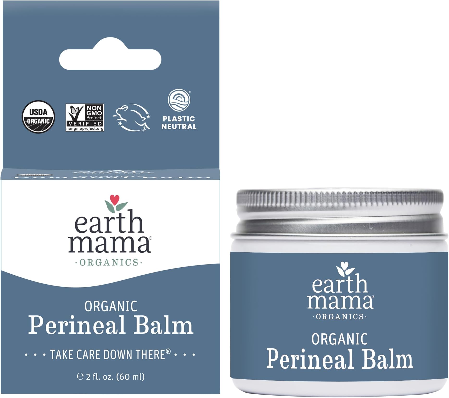 Earth Mama Organic Perineal Balm | Naturally Cooling Herbal Salve for Pregnancy and Postpartum Relief with Witch Hazel & Calendula, Feminine Care Essentials, No Benzocaine or Butane, 2-Fluid Ounce