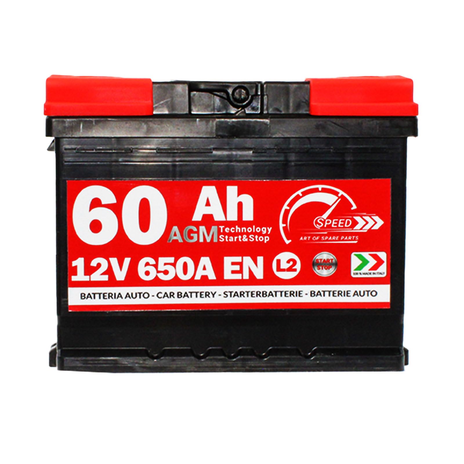 Batteria Auto Speed L2 60Ah AGM 650A 12v START&STOP