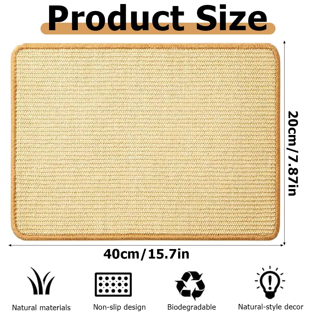 Tapis à Gratter Et Mâcher En Sisal Pour Lapin | Entretien Griffes Et Dents Naturel | Pour Cage, Aire De Jeu, Transport