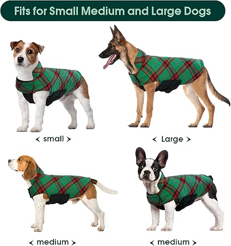 Miniatura 11 de Kuoser Waterproof Dog Coat, Reversible Dog Jacket for Large Dogs, Adjustable Durable Doggie Winter Coat for Groowing Puppies Warm Puppy Cold Weather