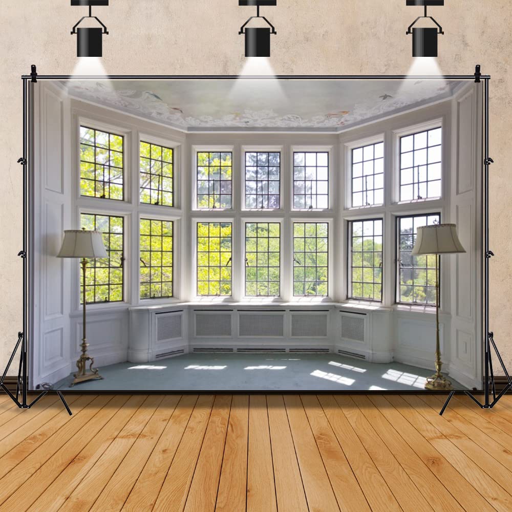YongFoto 3x2,5m Vinile Sfondo Fotografico Interni Europeo Costruzione French Sash Sunshine Nature Autunno Fondale Foto Festa Bambini Boby Nozze Adulto Partito Studio Fotografico Puntelli