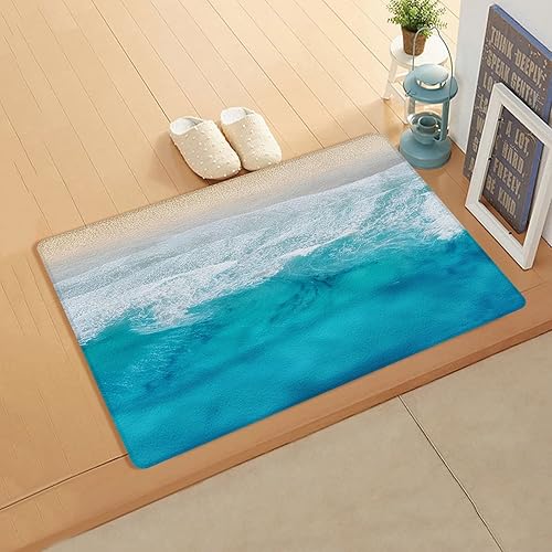 Abstract Ocean Antifatigue Kitchen Bath Door Mat Cushioned Runner Rug,Washable Welcome Floor Sink Mat,Waterproof Comfort Standing Doormat for