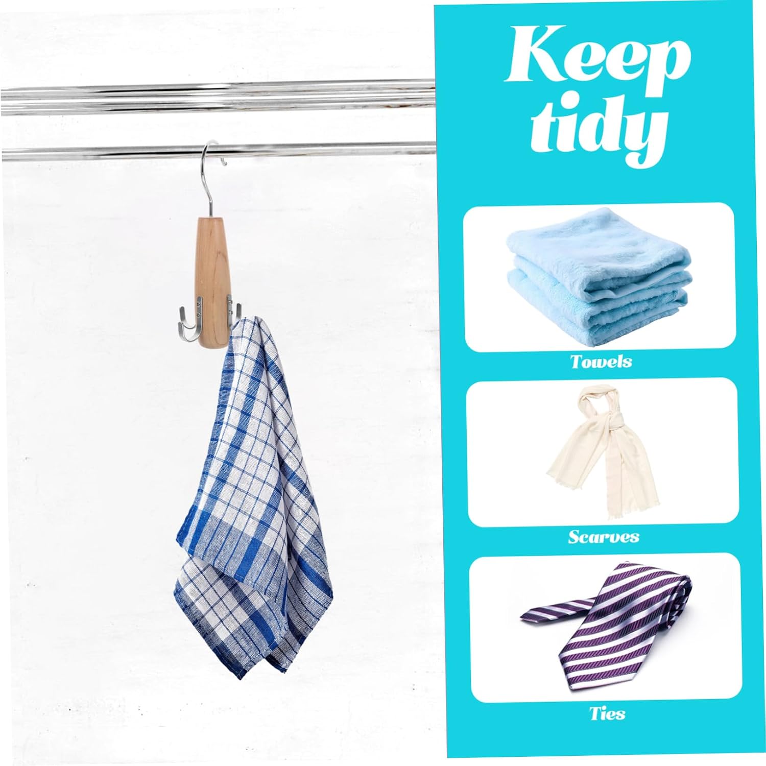 Clothing Storage Organizer Rotating Scarves Storage Rack Belt Hanger Random Color