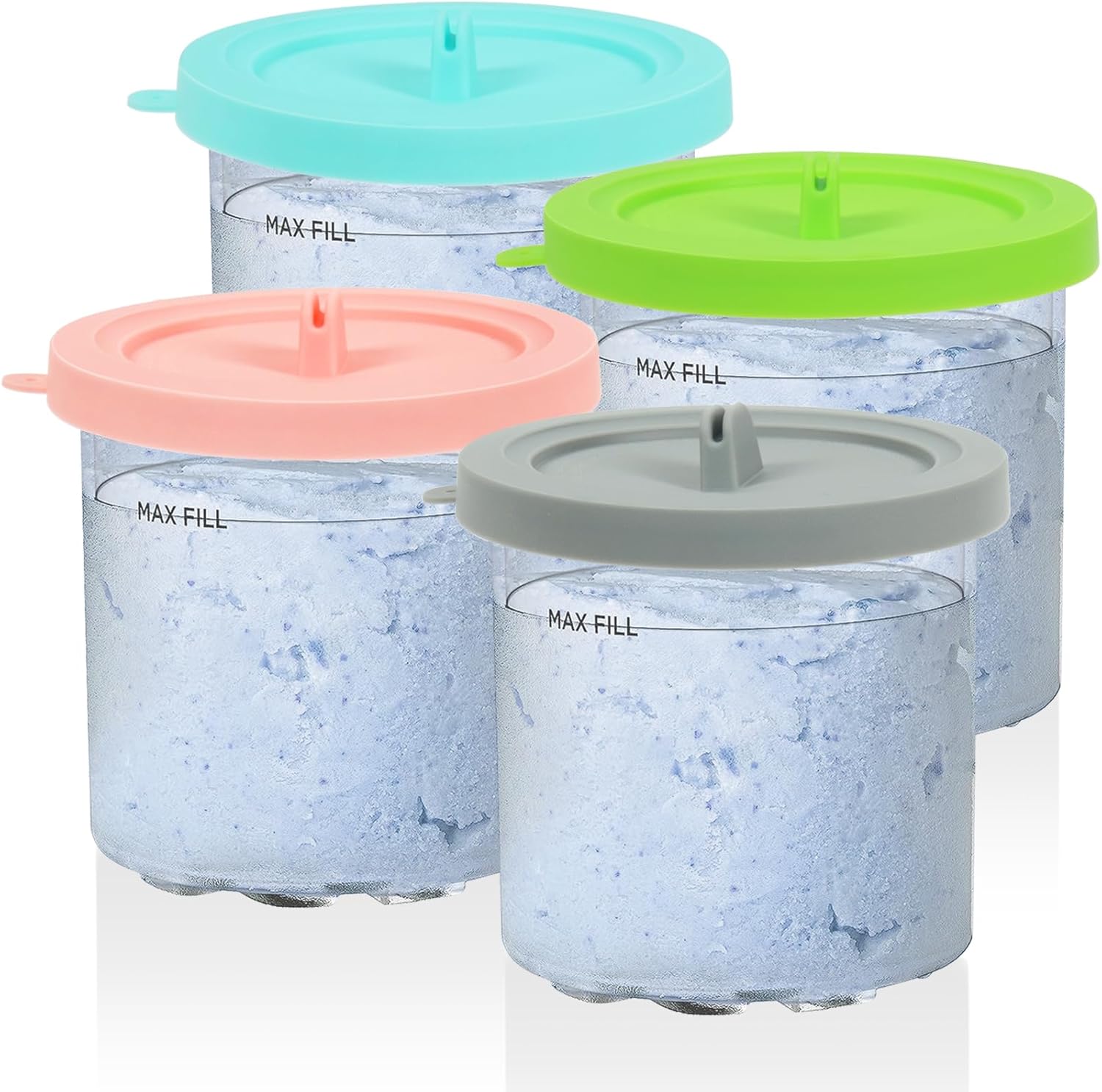YQL Creami Pint Containers with Silicone Lid,Ice Cream