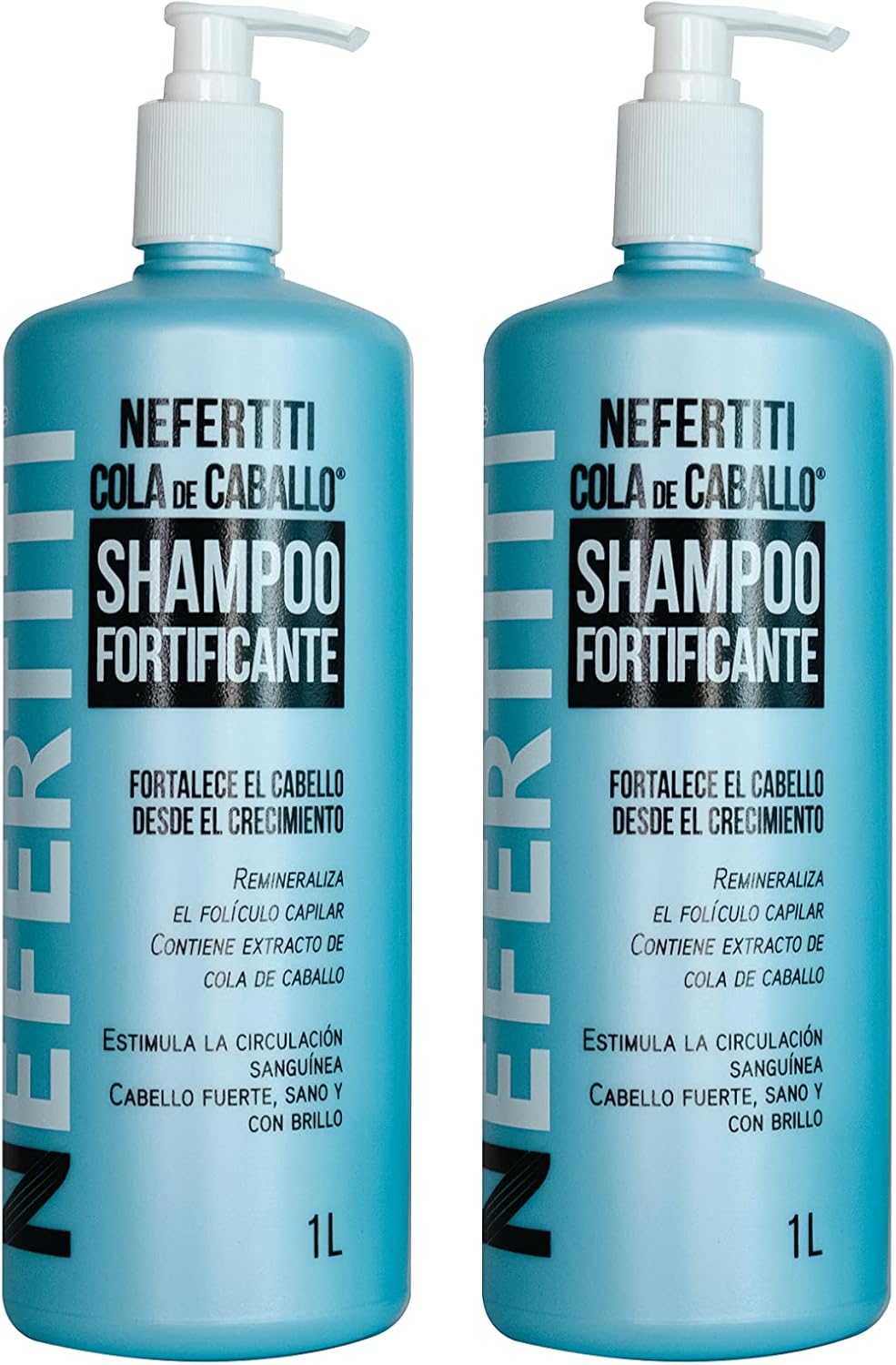 Nefertiti Shampoo Fortif Cola de Caballo 1L (2 piezas) Belleza