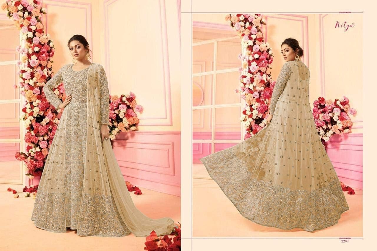 women's ready to wear Indian/Pakistani net embroidered koti gown style salwar kameez 2209