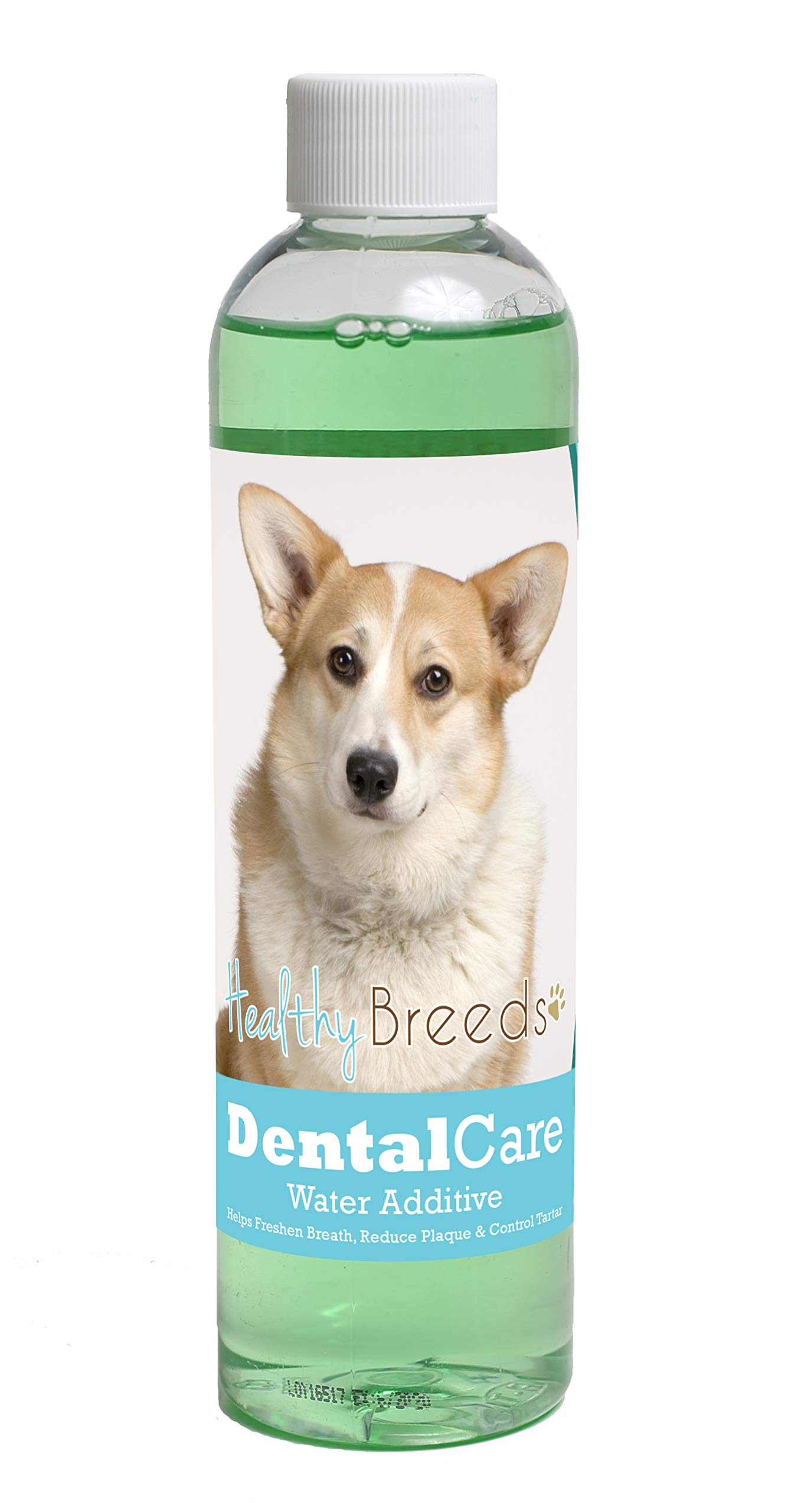 Healthy Breeds Dog Dental Care Water Additive for Cardigan Welsh Corgi - Helps Freshen Breath, Reduce Plaque &amp; Control Tartar - Mint Flavor - 8 oz