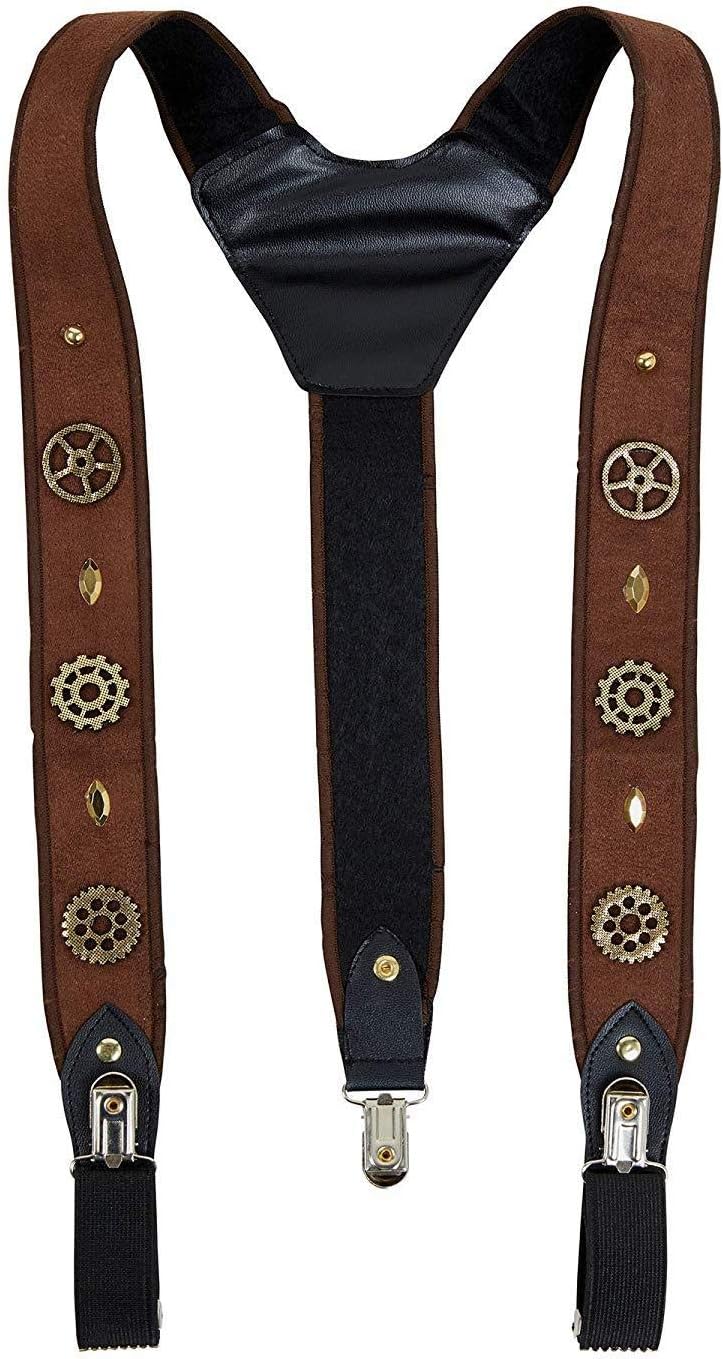 Bristol Novelty BA2997 Steampunk Braces, Adult, Brown
