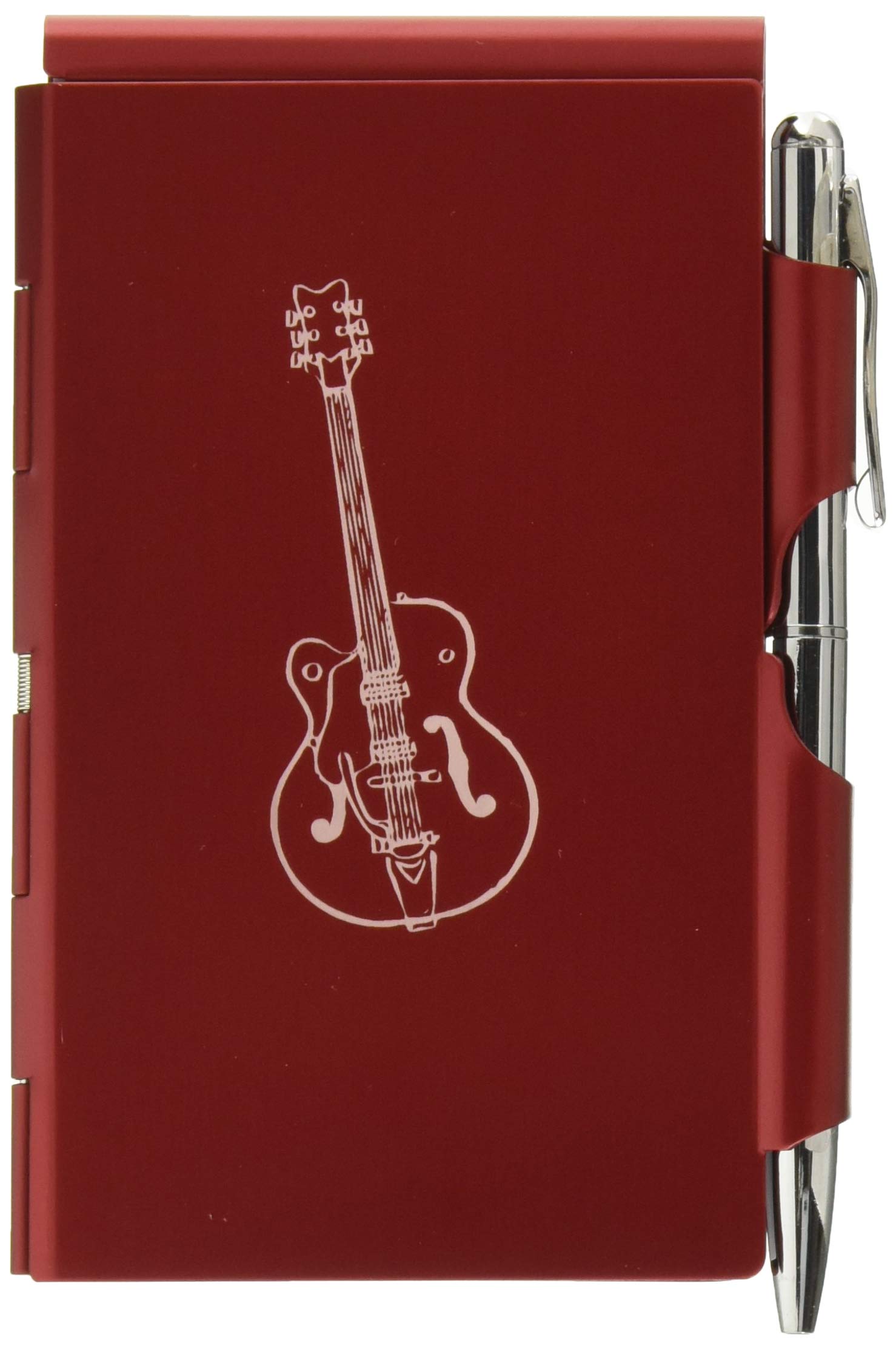 Wellspring Flip Notes-Red Portable Refillable Notepad-Electric Guitar