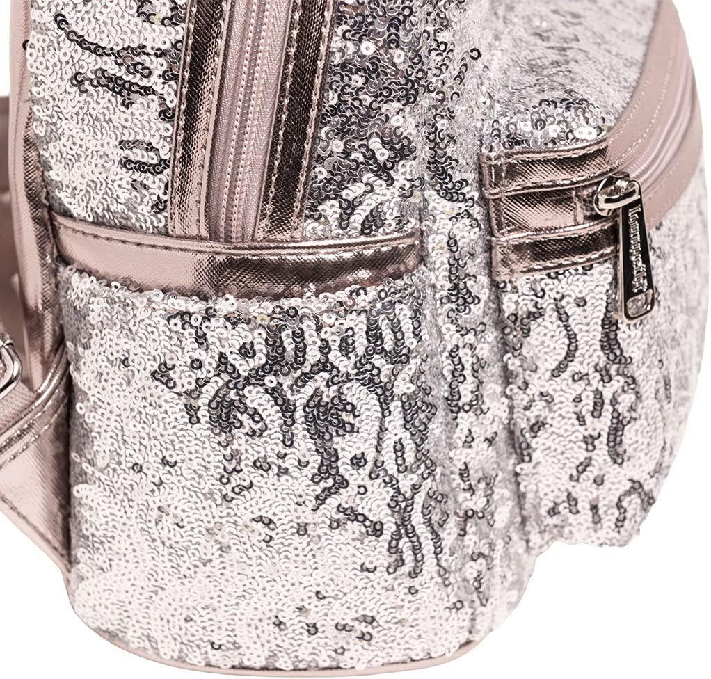 Loungefly Disney Minnie Mouse Silver Sequin Mini Backpack - Image 5