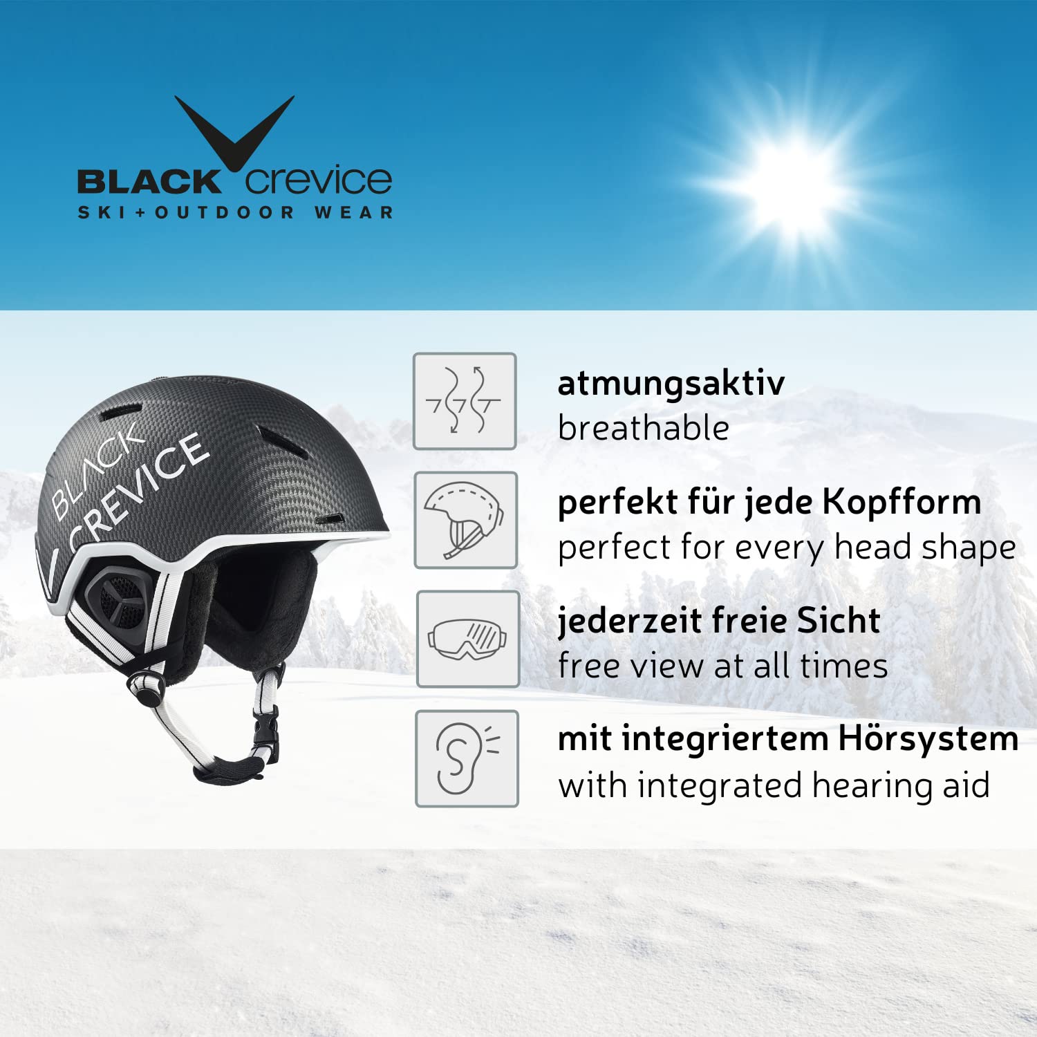 BLACK CREVICE Skihelm Vail Casco De Esquí I Casco De Esquí A Prueba De 