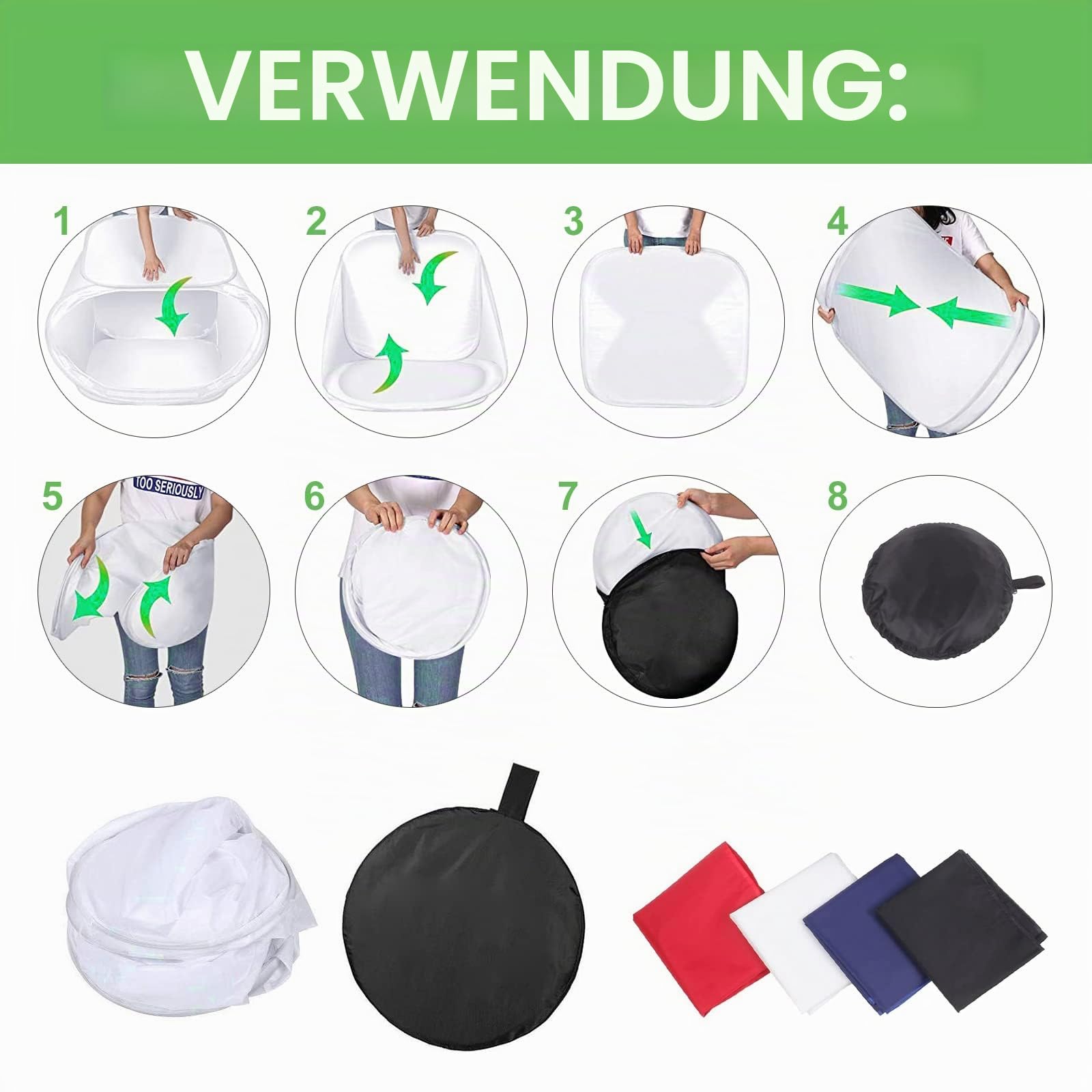 Fotobox zum Fotografieren, Fotostudio 60x60 cm Foto Box Photobox Photo Box Lichtzelt mit 4 Hintergründe, Tragbar Fotozelt für Fotografie zum Schmuck Kleine Gegenstände
