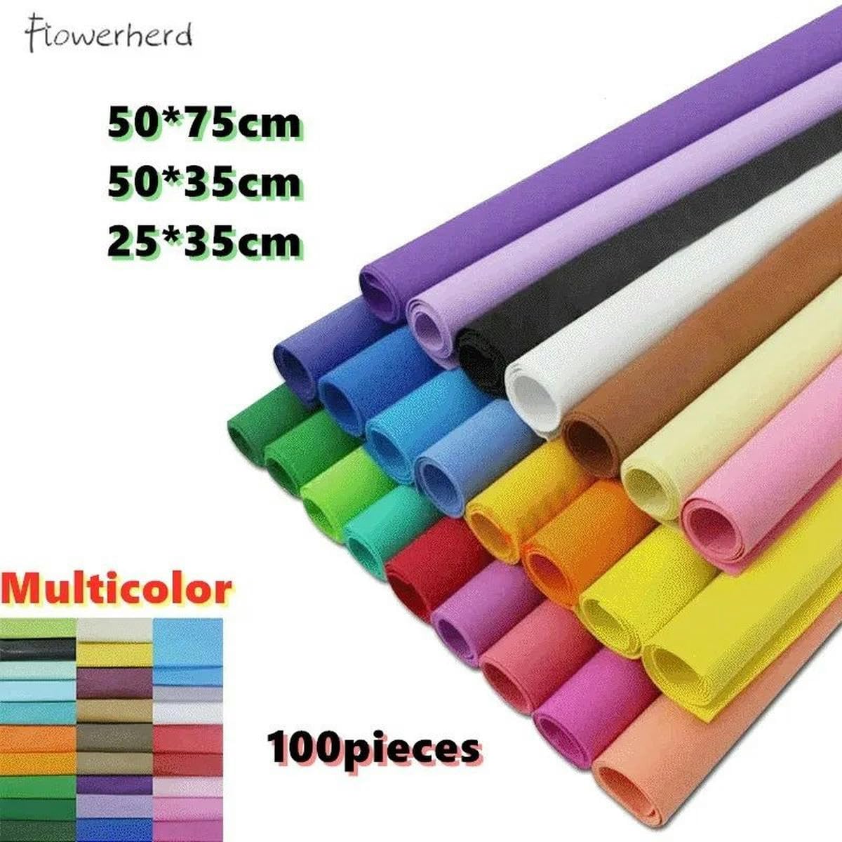 100 pz/lotto Carte veline Carta artigianale fai da te Bouquet di fiori Carta da imballaggio Confezione regalo Scrapbook Carta Abbigliamento Imballaggio 50x70 cm-50x70 cm arancione giallo