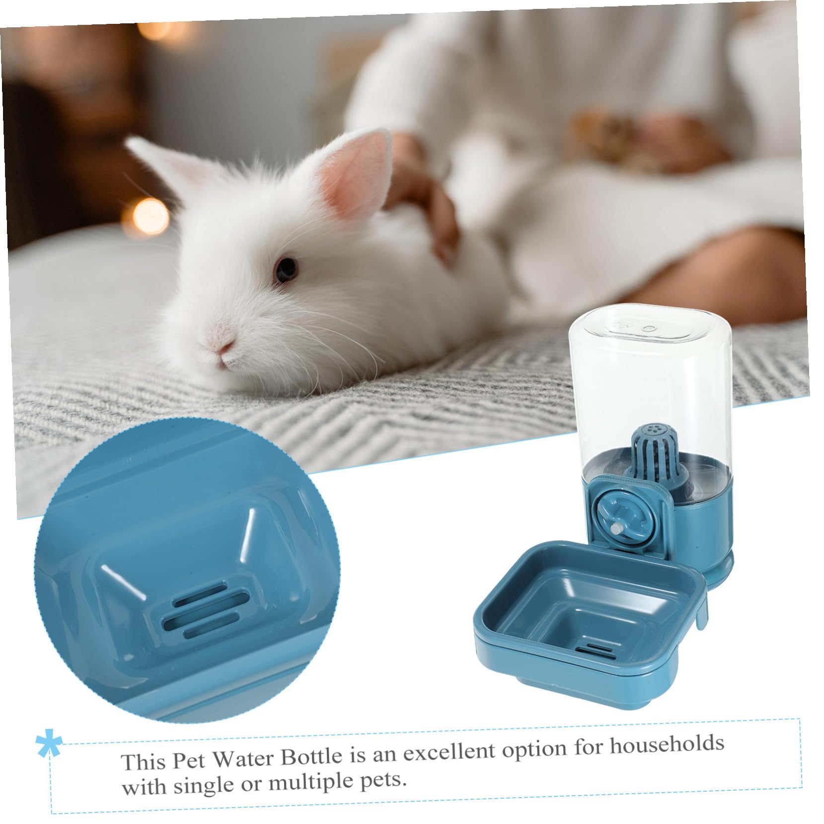 Hohopeti Distributore Liquido per Animali di Ridotta Bottiglia Antigoccia da Appendere per Gabbie Conigli e Criceti Serbatoio Capacità Media Facile da Pulire e Ricaricare Resistente e